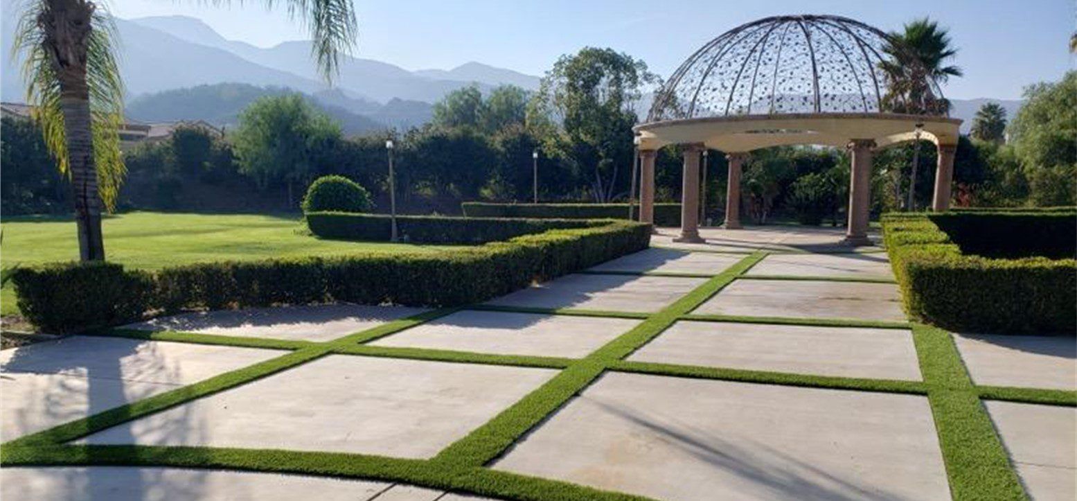 Concrete Services, Decorative Stamped San Dimas Artificial Grass Pavers